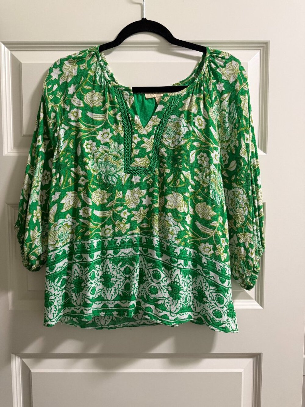 Green & Yellow Long Sleeved Top by Farmers Market Sz L